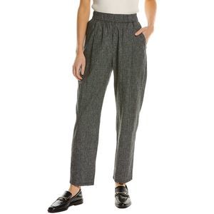 Eileen Fisher Womens  Check Tapered Ankle Pant, Black